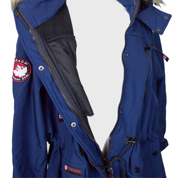 Canada Weather Gear Royal Blue & Brown Faux-Fur Trim Hood Anorak Jacket - Picture 10 of 12